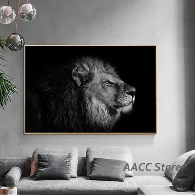 Фотообои «Лев в черно-белом цвете» купить в Санкт-Петербурге