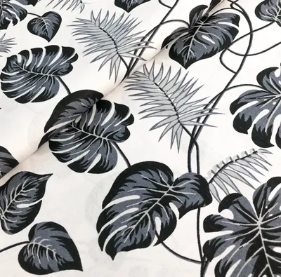 Черно-белые тропические листья 10-959 (id 111672165)