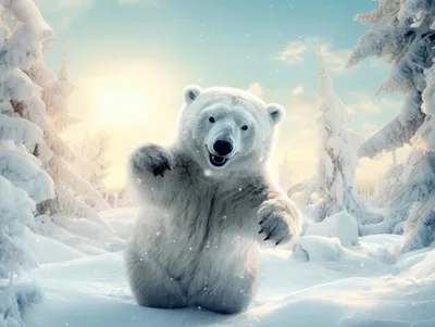 Медведь зимой стоковое фото ©VolodymyrBur 37982177