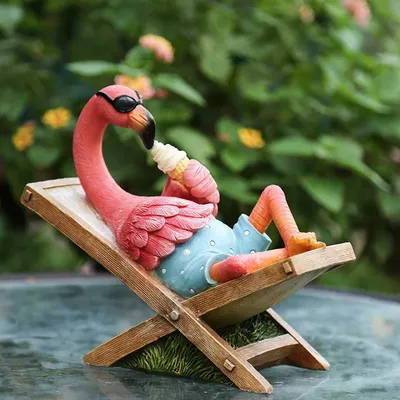 Милый фламинго с короной из тропических цветов ArtWall