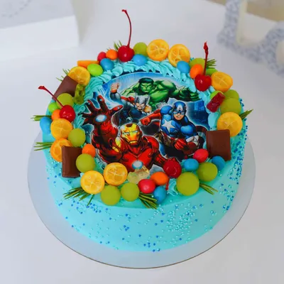 Торт Мстители Марвел на день рождения мальчику заказать с доставкой в СПб  на дом