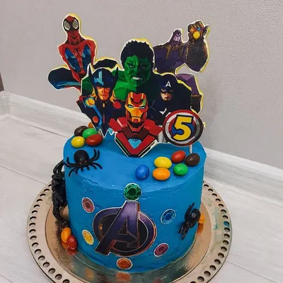 Свеча в торт \"Happy Birthday\" для праздника Мстители (Avengers)