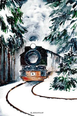 Картинки нарисованные зима и девушка