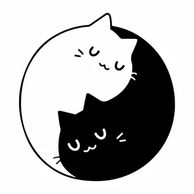 Милые котики рисунки черно белые - 68 фото