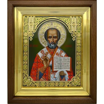 Купить икону Святой Николай Угодник Чудотворец. Рукописная большая икона.
