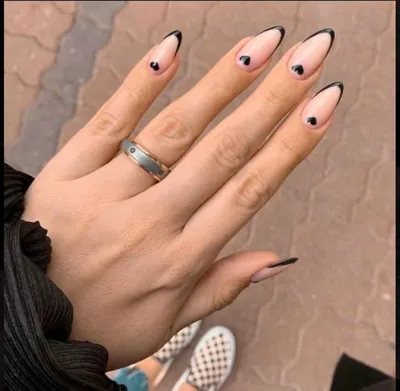 Накладные ногти Kitty Nail матовый черный френч , средние, форма квадрат,  24 шт - купити за найкращою ціною в Україні ➤ KittyShop.com.ua