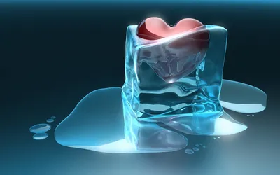 Фон рабочего стола где видно сердце во льду, шикарные обои на рабочий стол,  Heart in ice, luxury wallpaper