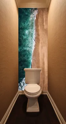 Серые туалеты с обоями на стенах – 135 лучших фото-идей дизайна интерьера  туалета | Houzz Россия