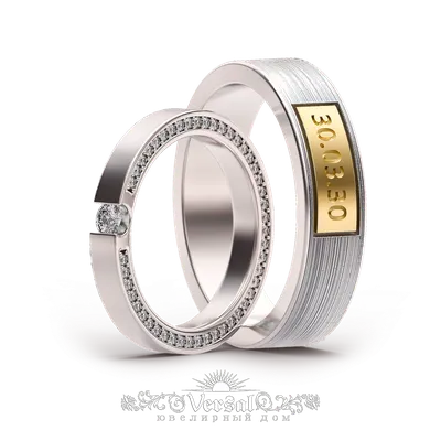 Ажурные обручальные кольца эксклюзивного дизайна на заказ (Вес пары: 9 гр.)  | Купить в Москве - Nota-Gold