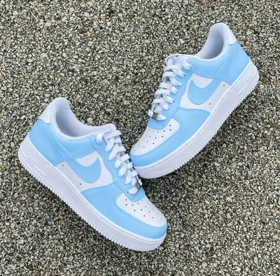 🏀 Nike Air Force 1 Custom Low Two Two Baby Blue White Shoes Men Women Kids  UNC | eBay