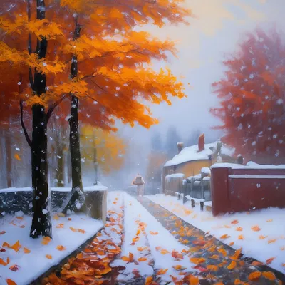 Снежная осень картинки - 66 фото