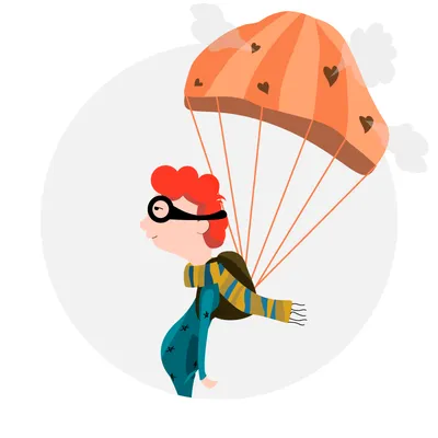 Парашютист, летящий с открытым парашютом | Премиум Фото