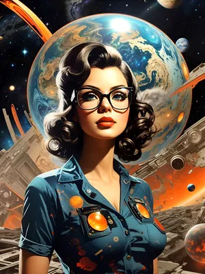 Wall Art Print | Pin up girl in space | Abposters.com