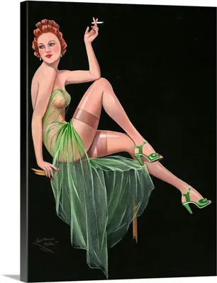 Pin-up custom portrait – Classic car pin-up girl – Personalized pin-up art