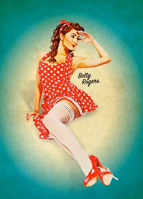 Pretty vintage pin up drawing of a model girl from the 1960's. Clip art  classic sticker image created with generative ai Stock Illustration | Adobe  Stock