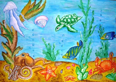 Картина Подводный мир ᐉ Романенко Мария ᐉ онлайн-галерея Molbert.