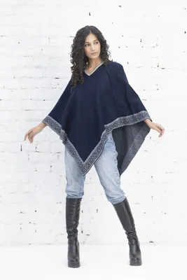 Ladies Wool Poncho - Made in Ireland - 100% Pure Irish Wool