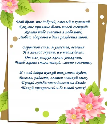 Поздравление с Днем рождения брату: своими словами, стихи для брата – Люкс  ФМ