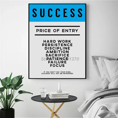 Цена входа, печать на холсте, картина, успех, мотивирующая цитата,  модульные картины, постер для офисной комнаты на стену, домашний декор |  AliExpress