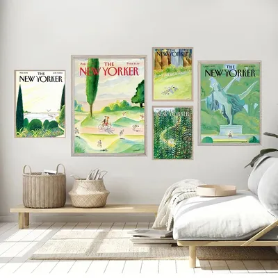 Постеры в северном стиле с изображением зелёного пейзажа, растений и  деревьев | AliExpress