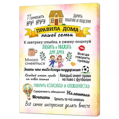 Постер Правила нашей семьи 30*40 см №919613 - купить в Украине на Crafta.ua