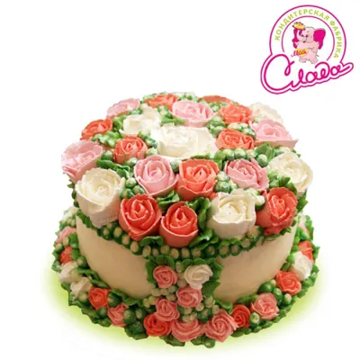 Праздничный торт торт с цветами