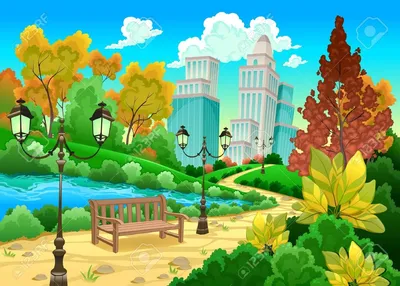 городской пейзаж с фоном зданий и деревьев, Строительный город, здание  города фон, природа фон картинки и Фото для бесплатной загрузки
