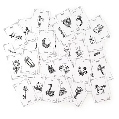 Купить Простые черно-белые карточные игры с колодой Ленорман «Луна» 9*6 см  | Joom
