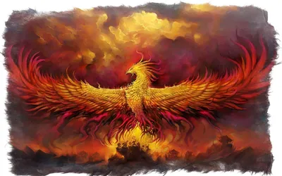 огненная птица из тела которой вырывается огонь, картинка птица феникс фон  картинки и Фото для бесплатной загрузки