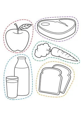 Раскраски еда: Фото с разнообразными блюдами в PNG формате