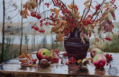 Осенняя рябина из бисера – заказать на Ярмарке Мастеров – EJAKRRU |  Деревья, Ярцево
