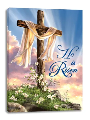 He Is Risen Canvas Wall Art | Glow Decor