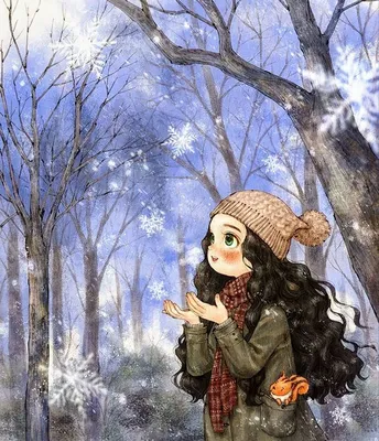 Нарисованные картинки зима - 80 фото