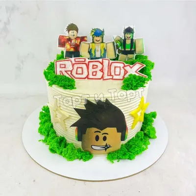Картинка для торта \"Roblox (Роблокс)\" - PT100800 печать на сахарной пищевой  бумаге