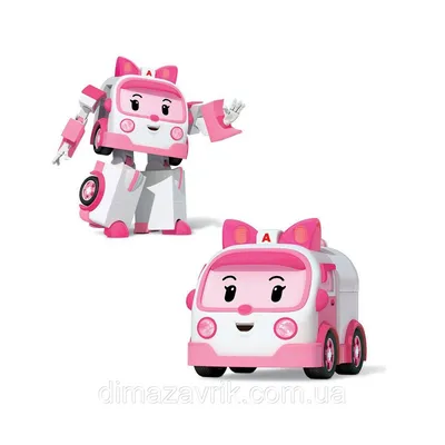 Robocar Poli Mini Transforming Robot - Amber | Thimble Toys