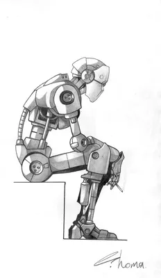 Робо-перекур рисунок, Робот, графика, карандаш, эскиз, арт | Эскизы  персонажей, Иллюстрации роботов, Роботы