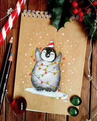 Новогодние рисунки для срисовки: простые и милые идеи 2022! | Рождественское  художественное оформление, Рождественские иллюстрации, Рисунки
