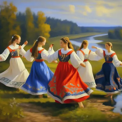 Русский хоровод (15 юных дев взялись…» — создано в Шедевруме