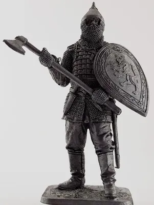 Оловянная миниатюра Русский воин XIV века