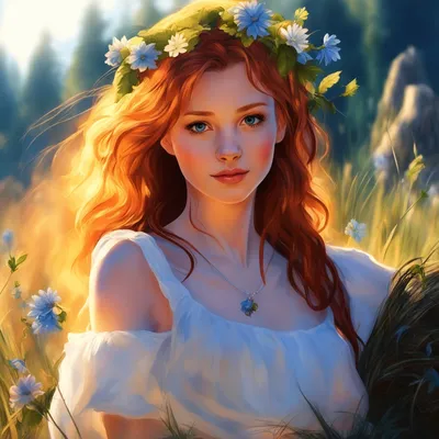 Красивая рыжая девушка на природе Stock Photo | Adobe Stock