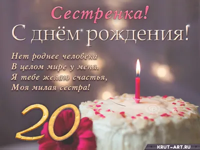 Подарочная открытка С Днём рождения! Юбилей 20 лет Бабочки - купить с  доставкой в интернет-магазине OZON (176866973)