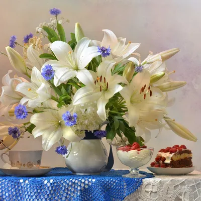 Открытка С Днём рождения ,открытка с лилиями, лилии, день матери №837975 -  купить в Украине на Crafta.ua