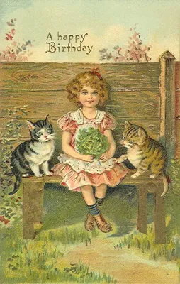 дореволюционные открытки с днем рождения | Vintage birthday cards, Happy  birthday vintage, Vintage cat