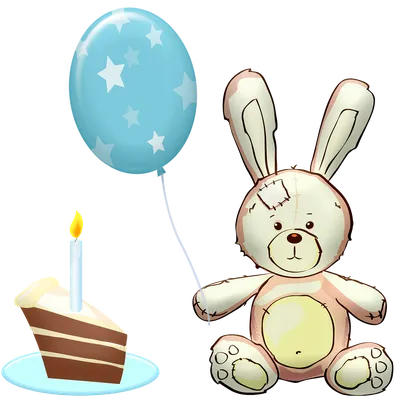 С днём рождения - бежевый зайчик - открытка - поздравительная открытка  оптом и в розницу