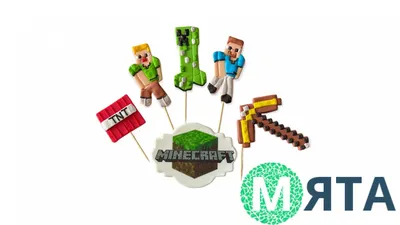 PrinTort Сахарная картинка на торт мальчику Майнкрафт Minecraft