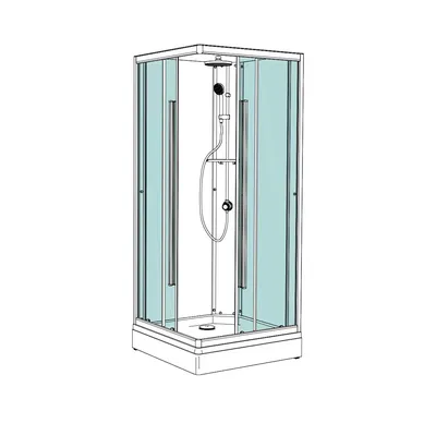 Комплект душевой кабины с душевой системой и аксессуарами AM.PM Gem WK90EO  купить с доставкой по России: цены, фото, характеристики