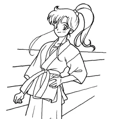 Раскраска сейлор юпитер в кимоно - скачать и распечатать в формате А4