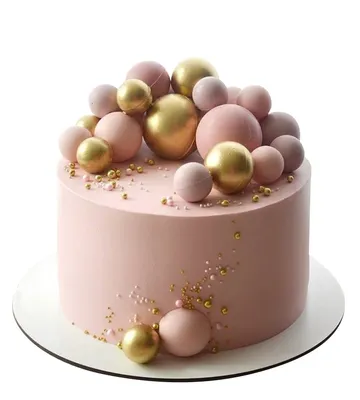Розовый торт с шариками на заказ – купить с доставкой в Москве