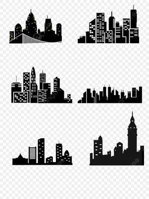 силуэт города установленный Иллюстрация вектора - иллюстрации насчитывающей  строя, небоскреб: 11036439