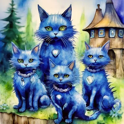 Картина по номерам \"Синие коты\"